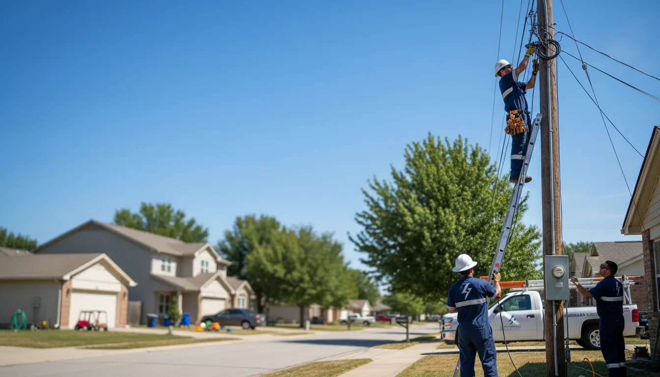 Residential electrician providing installation services in Lott, TX